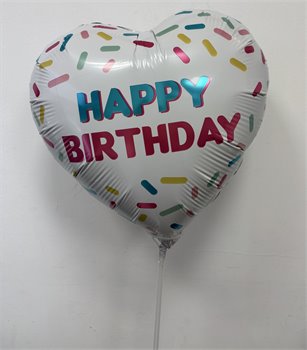 בלון על מקל גדול Happy Birthday קונפטי